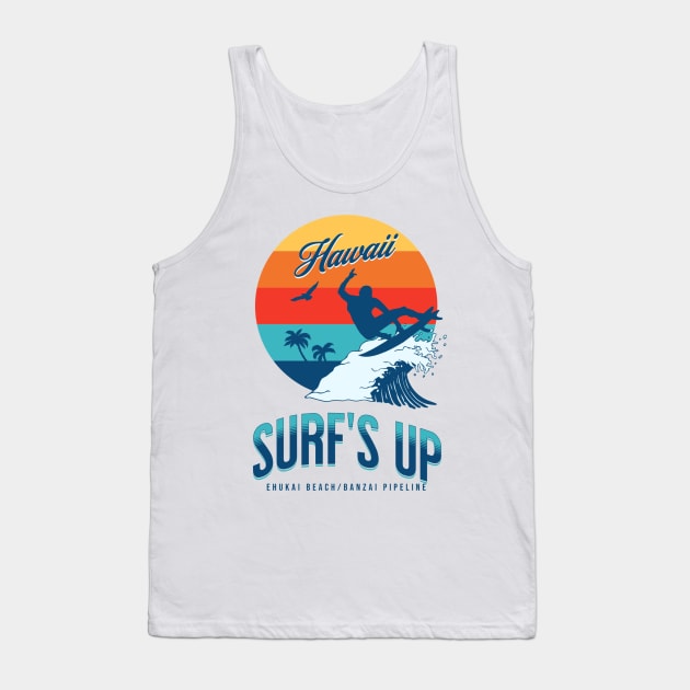 Surf's Up Banzai Pipeline Tank Top by puravidavisions